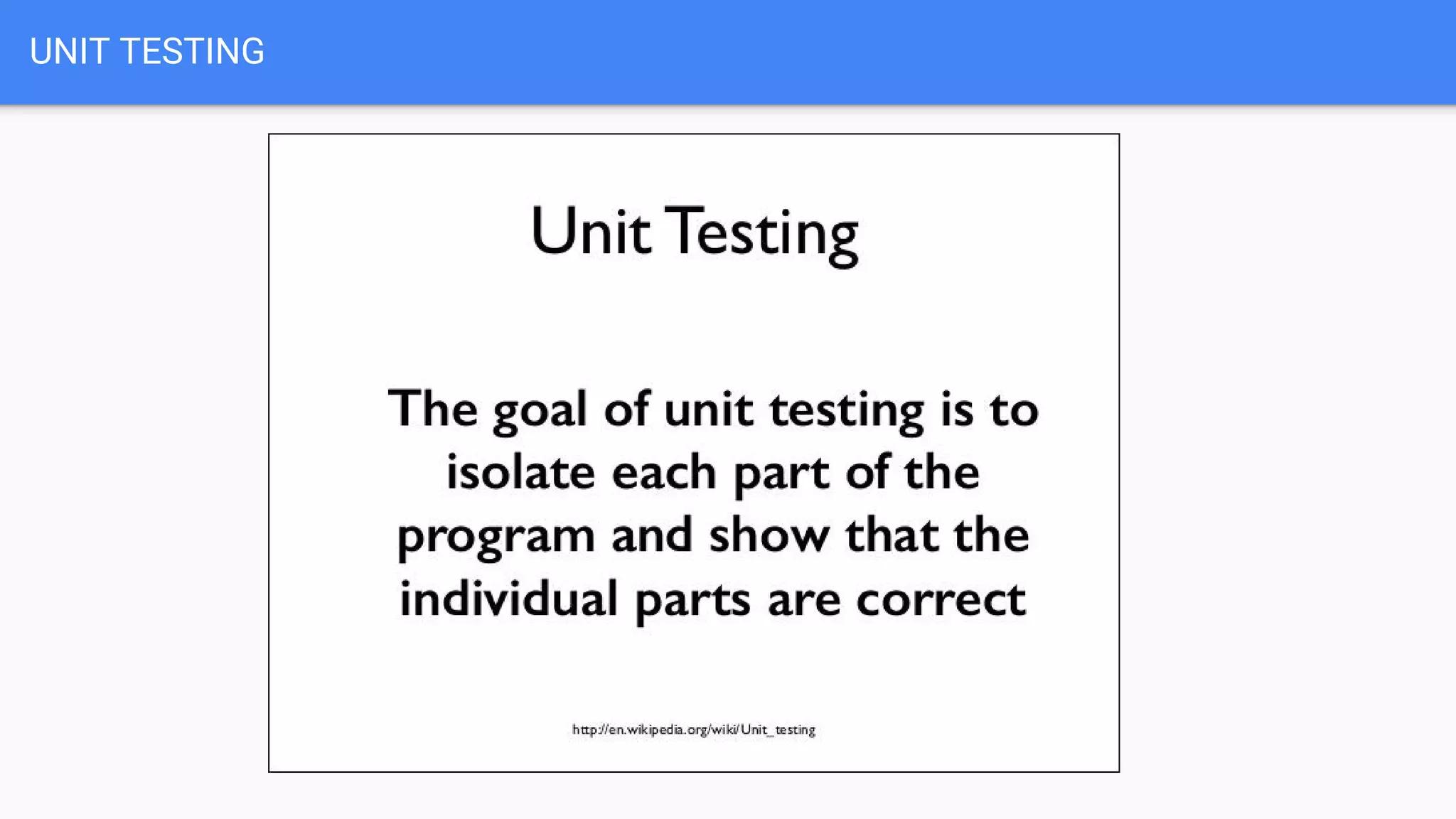 UNIT TESTING