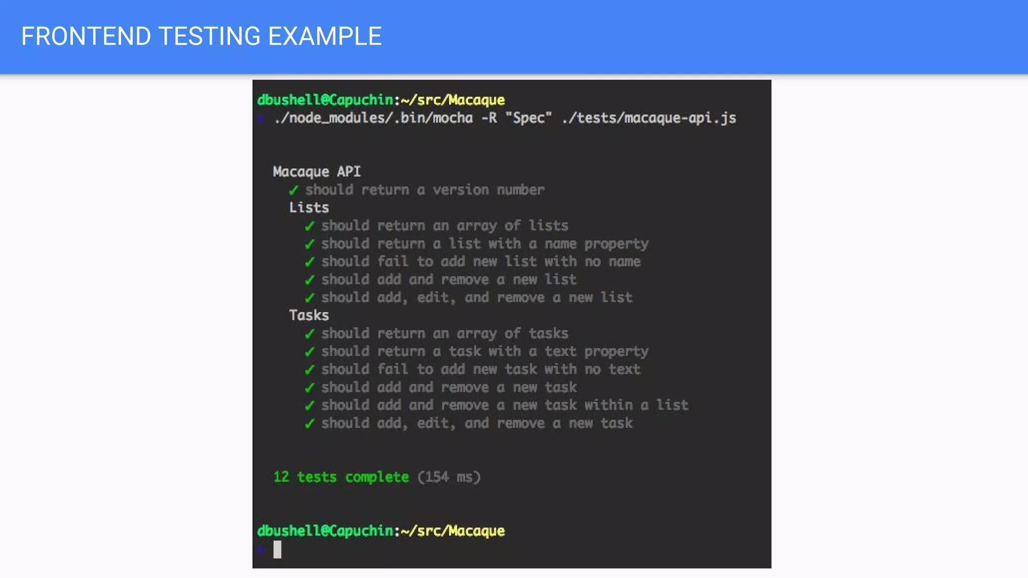 FRONTEND TESTING EXAMPLE