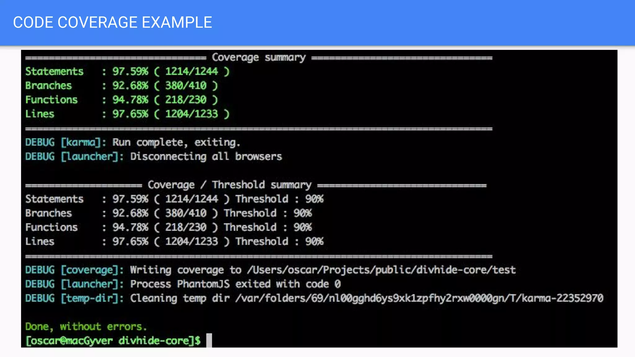CODE COVERAGE EXAMPLE
