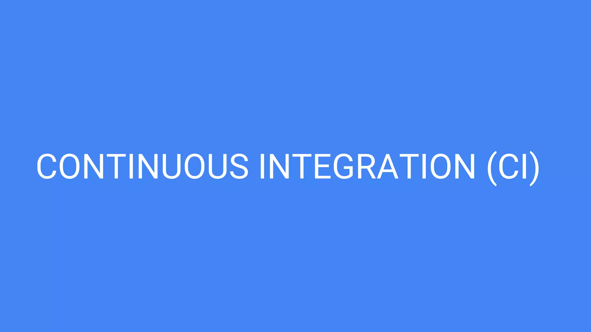 CONTINUOUS INTEGRATION (CI)