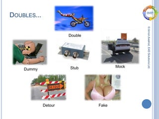 ©ArnonAxelrod,E4DSolutionsLtd.
DOUBLES...
Double
Fake
Dummy
MockStub
Detour
 