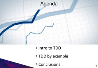Agenda
2
Intro to TDD
TDD by example
Conclusions
 