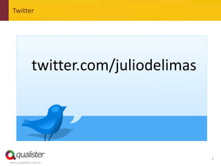 Twitter

twitter.com/juliodelimas

3
www.qualister.com.br

 
