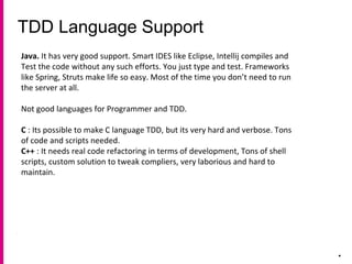 Tdd Language TDD in Agile | PPTX