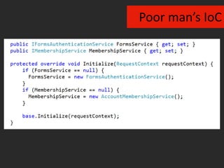 Interfaces establish behaviour boundaries. Stub\Mock at boundaries