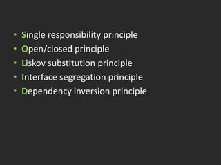 Design SmellResponsibilities of the class being testedFixture talks about lots of different conceptsContext \ Spec makes this a lot easier to identifyEasier to see if structured correctlySmell - Responsibilitieshttp://www.flickr.com/photos/ricmcarthur/56268640/