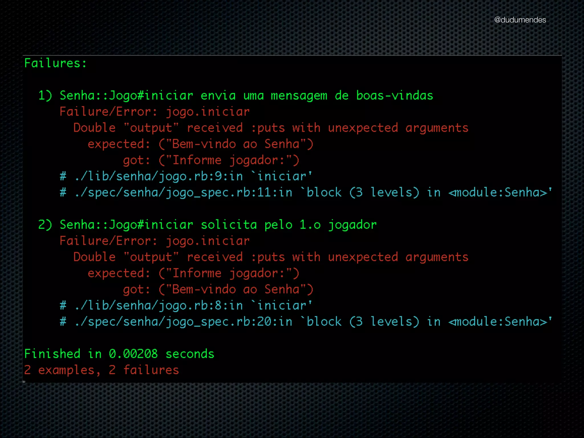 @dudumendes

executando o RSpec

 