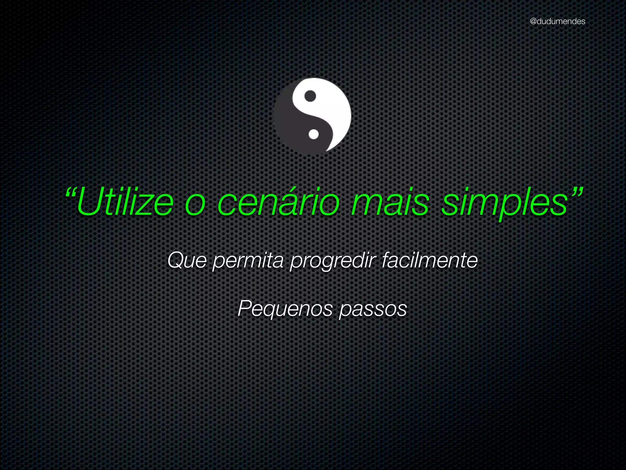 @dudumendes
!
module Senha
describe Jogo do
describe "#iniciar" do
it "envia uma mensagem de boas-vindas" do
output = double('output').as_null_object
jogo = Jogo.new(output)
!
output.should_receive(:puts).with("Bem-vindo ao Senha")
jogo.iniciar
end
!
it "solicita pelo 1.o jogador" do
output = double('output').as_null_object
jogo = Jogo.new(output)

output.should_receive(:puts).with("Informe jogador:")
jogo.iniciar
end
end
end
end

 