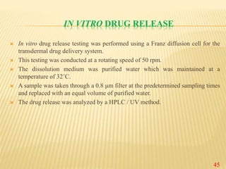 TRANSDERMAL DRUG DELIVERY SYSTEM | PPTX