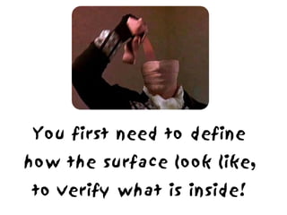 You first need to define
how the surface look like,
to verify what is inside!
 