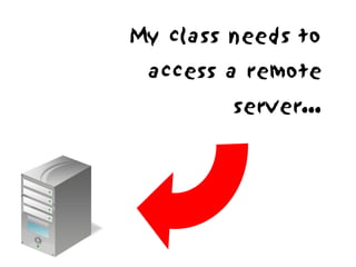 My class needs to
 access a remote
         server...
 