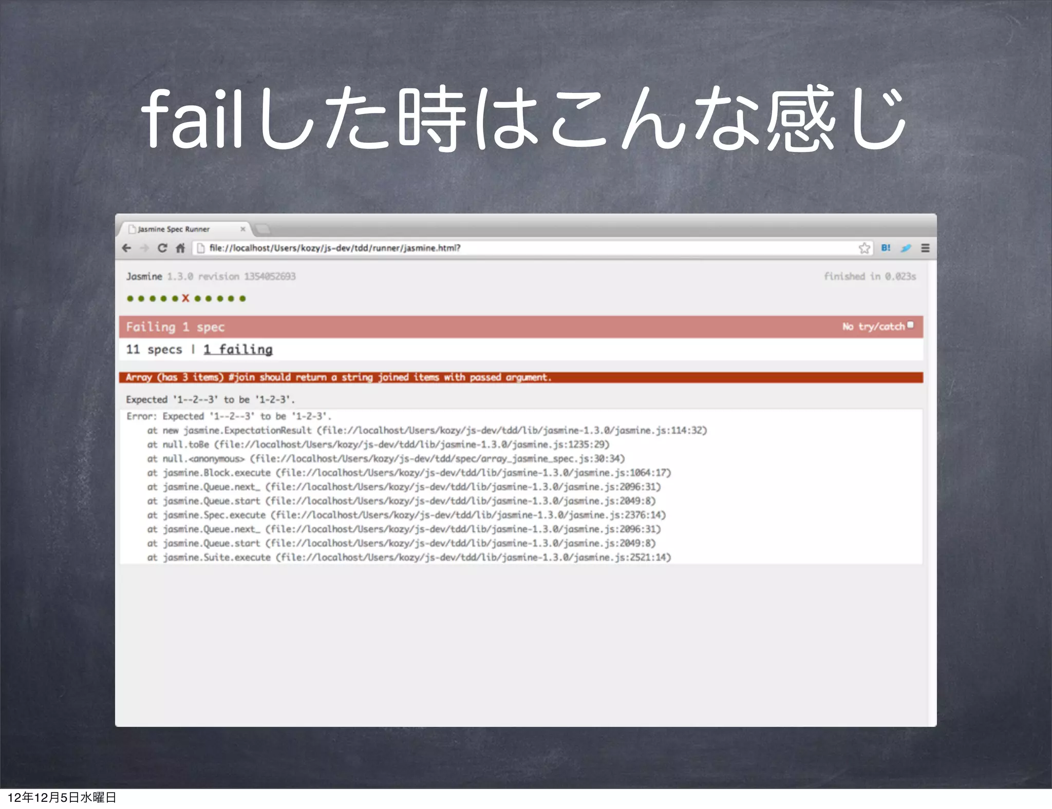 failした時はこんな感じ




12年12月5日水曜日
 