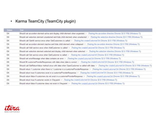 «With great power, comes great responsibility.» – Uncle Ben
• Karma TeamCity (TeamCity plugin)
 