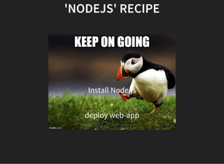'NODEJS' RECIPE
Install Node.js
+
deploy web-app
 