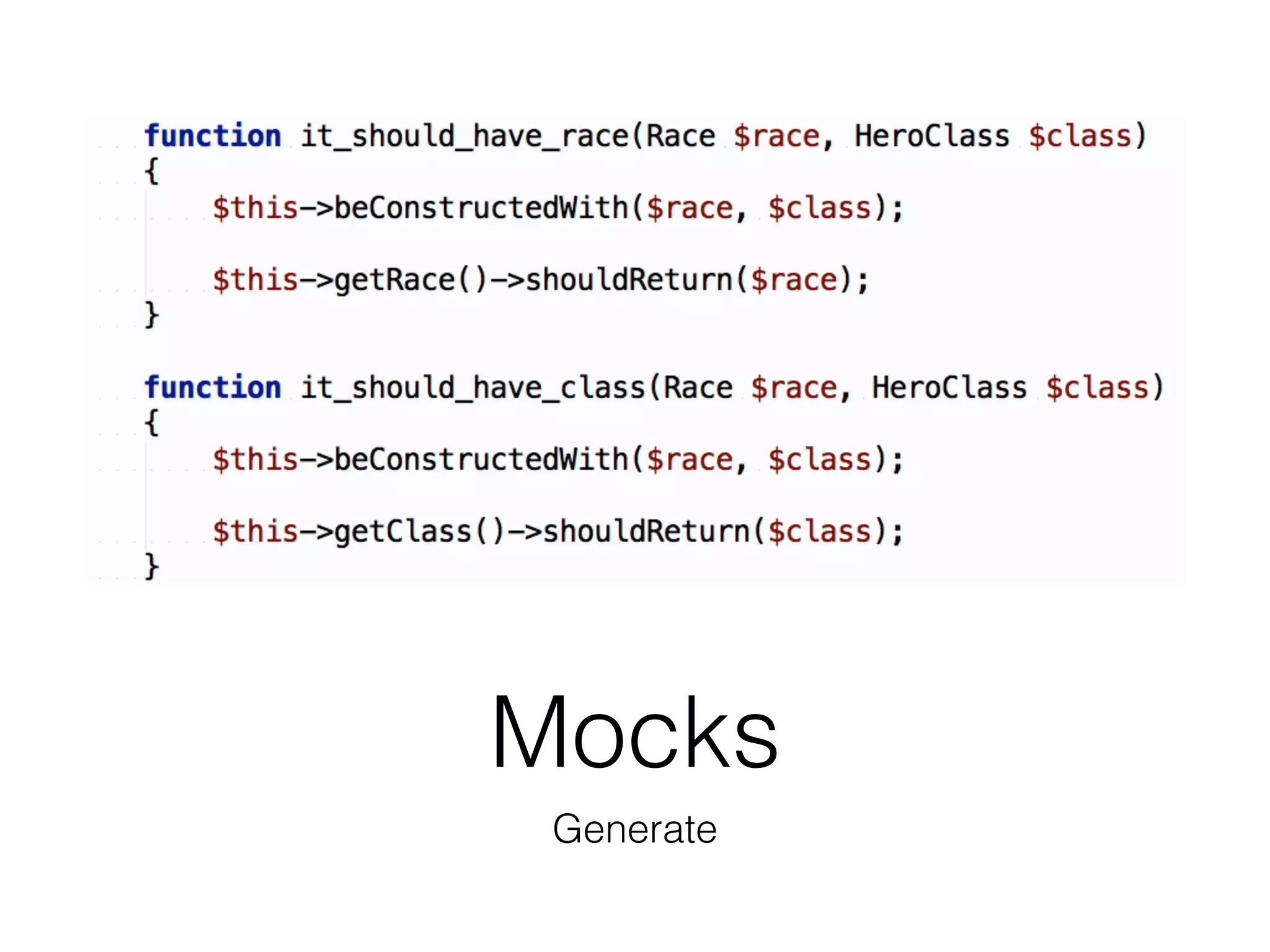 Mocks
Generate
 