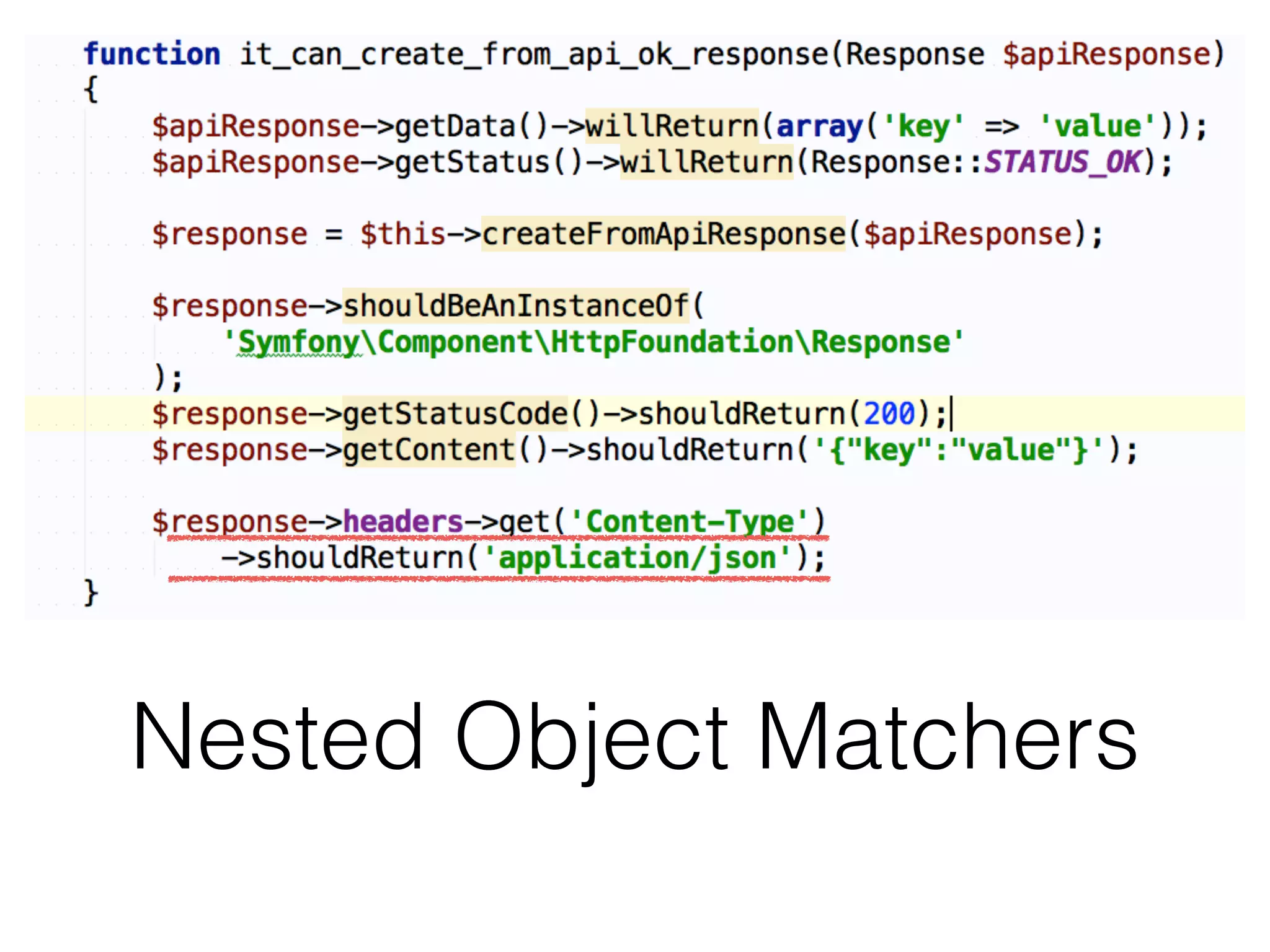 Nested Object Matchers
 