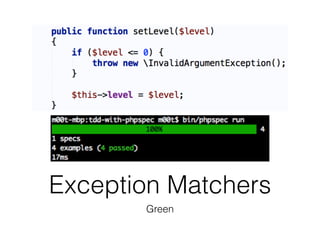 Exception Matchers
Green
 