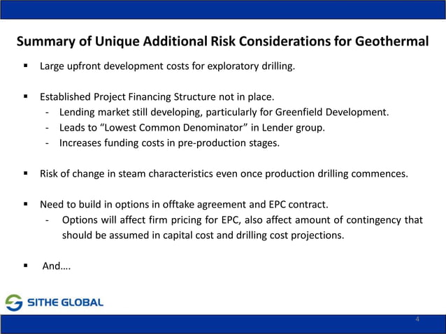 Financing and Risk Mitigation of Geothermal Projects A Developer‘s ...