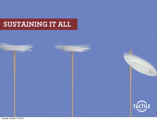 SUSTAINING IT ALL




Tuesday, October 16, 2012
 