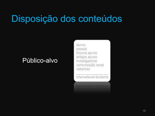 Disposição dos conteúdosPúblico-alvo68