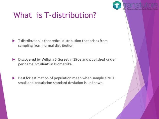 T distribution  Statistics