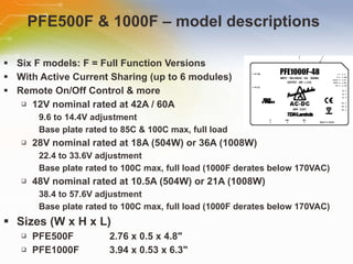 Pfe590 Fast Controller AC-DC Single Output Power Module: PFE Series | PPT