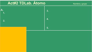 Act#2 TDLab. Átomo Nombre y grupo
A.
1.
2.
3.
4.
5.
 
