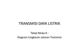 TRANSMISI DAYA LISTRIK
Tatap Muka 6 :
Diagram Lingkaran saluran Transmisi
 