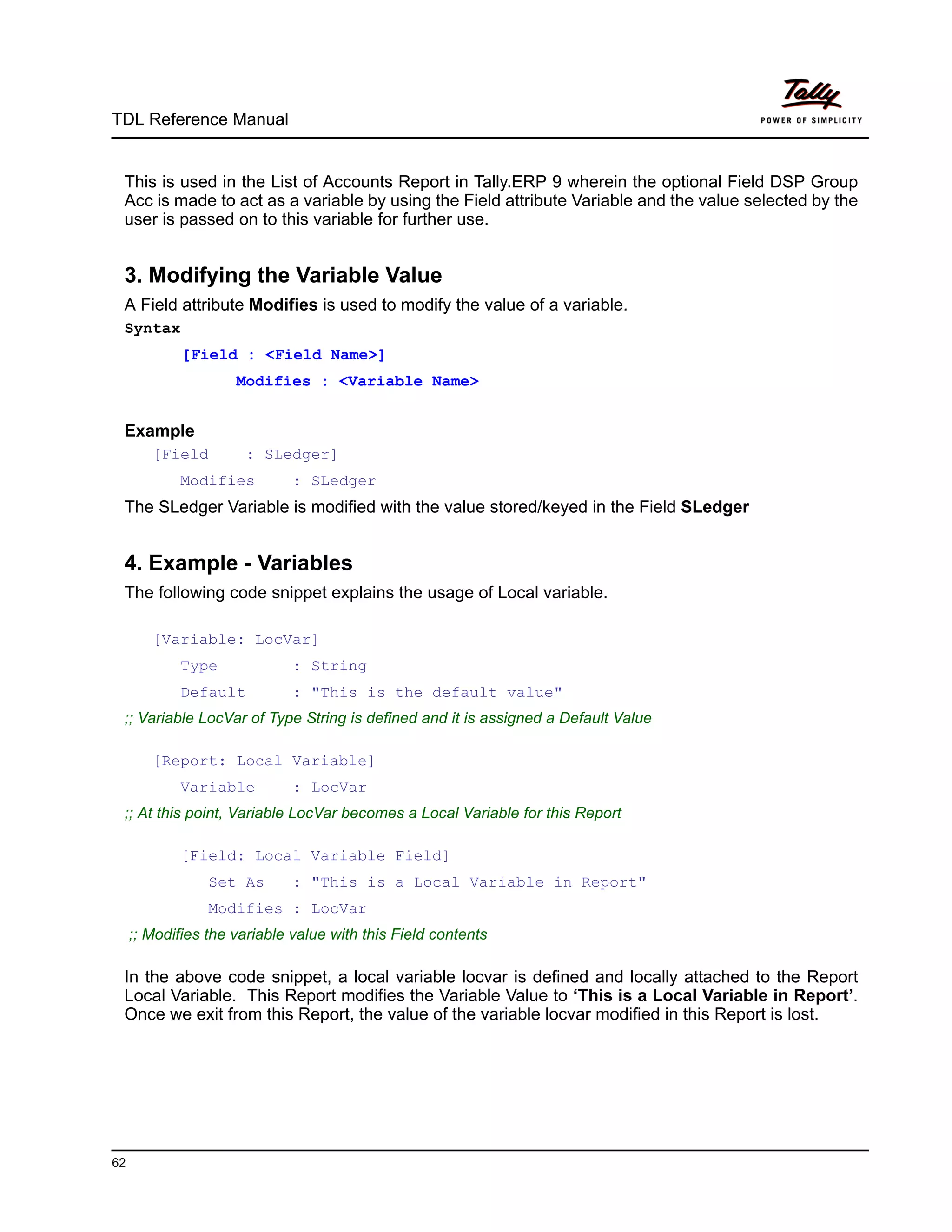 Tdl reference manual | PDF