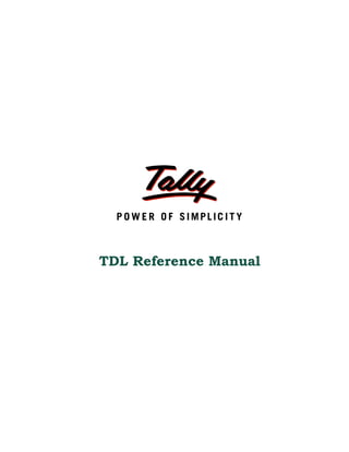 TDL Reference Manual
 