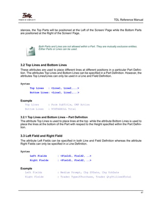 Tdl reference manual | PDF