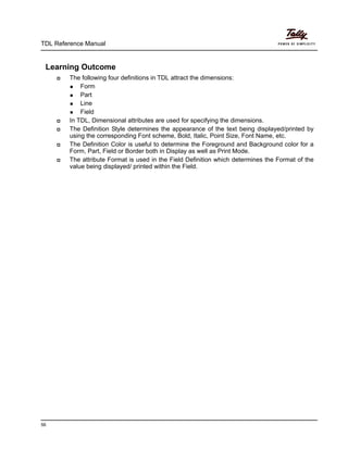 Tdl reference manual | PDF