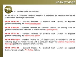 Analisis Geoelectrico Deteccion de fugas en Geomembranas | PDF