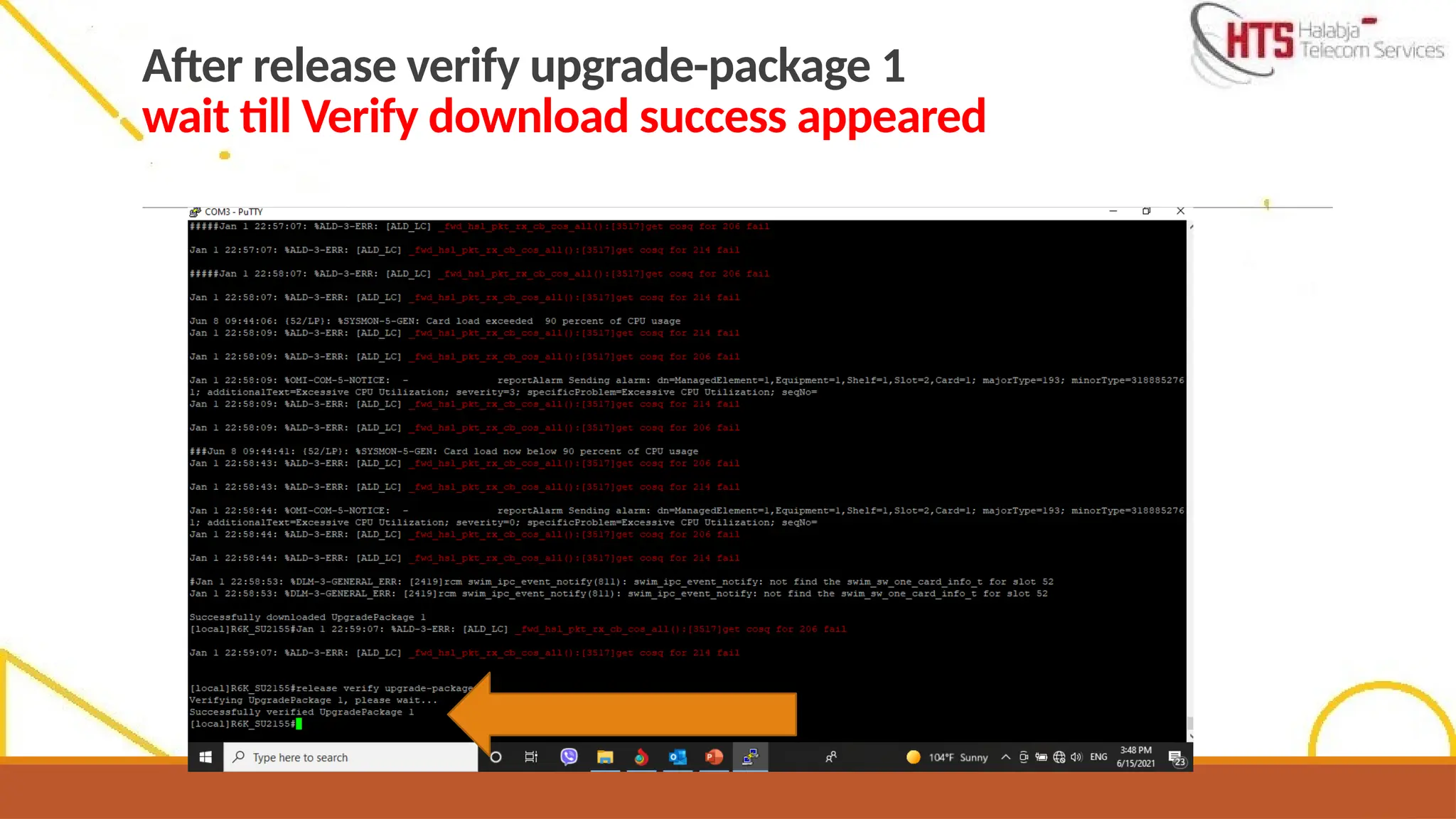 After release verify upgrade-package 1
wait till Verify download success appeared
 