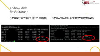 > Show disk
flash Status :
FLASH NOT APPEARED NEEDS RELOAD FLASH APPEARED , INSERT SW COMMANDS
 