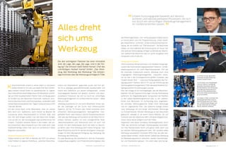 10 TDMessage 05-2015 TDMessage 05-2015 11TDM Systems · www.tdmsystems.com TDM Systems · www.tdmsystems.com
ühlschmiermittel scheint in seinen Adern zu zirkulieren:
Stefan Kempf ist mit Leib und Seele Chef des Lohnfer-
tigers Norbert Kempf GmbH im saarländischen St. Ingbert.
Das Unternehmen beschäftigt etwa 100 Mitarbeiter und fer-
tigt auf 2500 Quadratmetern Fläche Teile und Baugruppen
für Kunden aus den Bereichen Pneumatik, Hydraulik, Auto-
motive, Baumaschinen und Prototypenbau. Außerdem stellt
Kempf Maschinenpaletten her. Täglich verlassen etwa 2500
Teile den Betrieb.
Auf den ersten Blick nichts Besonderes. Aber ein zweiter
Blick lohnt sich. Spätestens, wenn Kempf via Beamer die
Auslastung seines Maschinenparks in Echtzeit zeigt, wird
klar: Hier läuft einiges anders. Fast alle Maschinen fertigen
rund um die Uhr, der Nutzungsgrad liegt annähernd bei 100
Prozent. Trotzdem keinerlei Hektik in den Hallen, alle wir-
ken konzentriert, aber entspannt, kurz: Der Laden läuft. Viele
Großserienfertiger wären froh, auch nur annähernd in diese
Regionen vorzustoßen.
Sichere Prozesse sind das A & O
Stefan Kempf ist seit 1991 im Betrieb, der 1970 von seinem
Vater Norbert im eigenen Wohnhaus, „zwischen Waschma-
schine und Wäscheleine“, gegründet wurde. Seit fünf Jah-
ren ist er alleiniger geschäftsführender Gesellschafter und
macht kein Geheimnis aus seinem Erfolgsrezept: „Unsere
Nutzungsgrade basieren auf absolut sicheren und repro-
duzierbaren Prozessen, die sich nur durch ein vernünftiges
Werkzeugmanagement im Vorfeld erreichen lassen – dabei
hilft uns TDM.“
Jahrelang analysierten er und seine Mitarbeiter immer wie-
der das Sperrlager auf der Suche nach Fehlerursachen.
Ergebnis: „60 bis 70 Prozent aller Fehler entstehen durch
schlechtes Werkzeugmanagement, Montagefehler, man-
gelhaften Rund- oder Planlauf, falsche Einzelkomponenten,
oder weil das Werkzeug nicht pünktlich an der Maschine ist.“
Andere Faktoren spielten nur eine untergeordnete Rolle.
„Maschinenpaletten und Werkstücke kann ich auch mal
schnell mit dem Gabelstapler durch die Halle zur Maschi-
ne fahren, aber ohne Werkzeug steht meine Fertigung.“ Seit
dieser Erkenntnis sind für ihn die drei wichtigsten Vorausset-
zungen für eine reibungslose Fertigung: das Werkzeug, das
Werkzeug, das Werkzeug.
Für jede Bestellung, die hereinkommt, wird ein Prozesspla-
nungsauftrag ausgelöst, vom Produktionslenkungsplan über
Die drei wichtigsten Faktoren bei einer Immobilie
sind: die Lage, die Lage, die Lage. Und in der Fer-
tigung? Die Antwort weiß Stefan Kempf, Chef des
Lohnfertigers Norbert Kempf GmbH: „Das Werk-
zeug, das Werkzeug, das Werkzeug.“ Die notwen-
dige Kontrolle über die Werkzeuge ermöglicht TDM.
Alles dreht
sich ums
Werkzeug
die Fehlermöglichkeits- und –einflussanalyse (FMEA) bis hin
zur Konstruktion und CNC-Programmierung. „Unser ständi-
ges Hauptthema“, so Kempf, „ist die rüstkostenneutrale Fer-
tigung, die wir mithilfe von TDM abwickeln“. Die Maschinen
stehen nur noch während der Erstrüstung für ein neues Teil.
Alle weiteren Rüstvorgänge erfolgen außerhalb der Maschi-
nen, während die Maschinen das tun, wofür sie gebaut sind:
Zerspanen rund um die Uhr.
Fertigung mit System
2003 investierte Kempf erstmals in ein flexibles Fertigungs-
system des Automatisierungsspezialisten Fastems – ein Be-
arbeitungszentrum mit zwölf Maschinenpaletten. 2011 war
die maximale Ausbaustufe erreicht, allerdings noch ohne
vorgelagertes Werkzeugmanagement. „Daraufhin starte-
ten wir das in der Firmengeschichte größte Vorhaben, das
‚Projekt Kempf 2013‘ “ – eine neue Fertigungshalle, das Fer-
tigungssystem Fastems MSL/CTS und die Einführung des
Werkzeugdatenmanagements TDM, das beide flexiblen Fer-
tigungssysteme mit Werkzeugen versorgt.
Kern der Anlage ist ein Hochregallager, das die Maschinen-
paletten mit den Spannvorrichtungen und das Rohmaterial
aufnimmt. Ein Regalbediengerät transportiert die Paletten
zu den sieben Bearbeitungszentren oder zu vier Ladesta-
tionen zum Bestücken. Im rechtwinklig dazu angeordne-
ten zentralen Werkzeugspeicher finden 2500 Werkzeuge
und ein Lagerroboter Platz. Der stählerne Kollege sortiert
neue Werkzeuge ein und bringt verschlissene Werkzeuge
zur Entnahmestelle. Werden Werkzeuge an den Maschinen
gebraucht, übergibt er sie einem Gantry-Roboter, der auf
Schienen über den Maschinen fährt und deren Magazine be-
stückt. Diese dienen lediglich noch als Puffer.
Organisiert wird dieser komplexe Werkzeugkreislauf durch
TDM, das sämtliche wichtigen Werkzeugdaten einschließ-
lich ihrer Restlaufzeiten kennt und genau weiß, wann und
wo welches Werkzeug gebraucht wird. „Wir versehen jedes
Werkzeug automatisch mit einem RFID-Chip, der alle rele-
vanten Daten enthält“, erklärt Kempf. Sobald das Werkzeug
am Bearbeitungszentrum ankommt, werden Geometrieda-
ten und Standzeiten gelesen. „Vor allem aber wird bei ge-
[2]
[1]
Unsere Nutzungsgrade basieren auf absolut
sicheren und reproduzierbaren Prozessen, die sich
nur durch ein vernünftiges Werkzeugmanagement
im Vorfeld erreichen lassen.
[3]
[4]
[1] Stefan Kempf, geschäfts-
führender Gesellschafter der
Norbert Kempf GmbH.
[2] [3] Dank zuvor festgelegter
und von TDM zur Verfügung
gestellter Parameter können
die Mitarbeiter in der Werkzeug-
montage das Werkzeug auch
gleich auf Plausibilität prüfen
und somit Fehler bei der Monta-
ge ausschließen.
[4] Sieben in Reih und Glied: Die
Werkzeugmaschinen sind auf
ihrer Rückseite durch ein Palet-
ten- und Rohmateriallager und
auf der Oberseite durch einen
Gantry-Roboter verkettet.
K
Herr über bis zu 2500 Werkzeuge: Der Lagerroboter im zent-
ralen Werkzeugspeicher von Fastems kennt genau den Lager-
ort jedes einzelnen Werkzeugs und übergibt es rechtzeitig vor
seinem Einsatz an den Kollegen, einen Gantry-Roboter.
PRAXIS
 