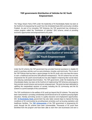 TDP governments Distribution of Vehicles for SC Youth Empowerment..pdf