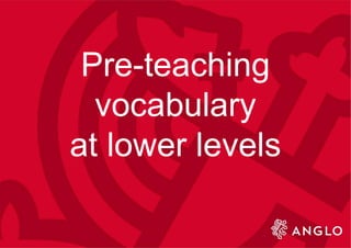 Pre-teaching
vocabulary
at lower levels
 