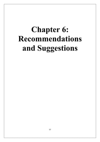 57
Chapter 6:
Recommendations
and Suggestions
 