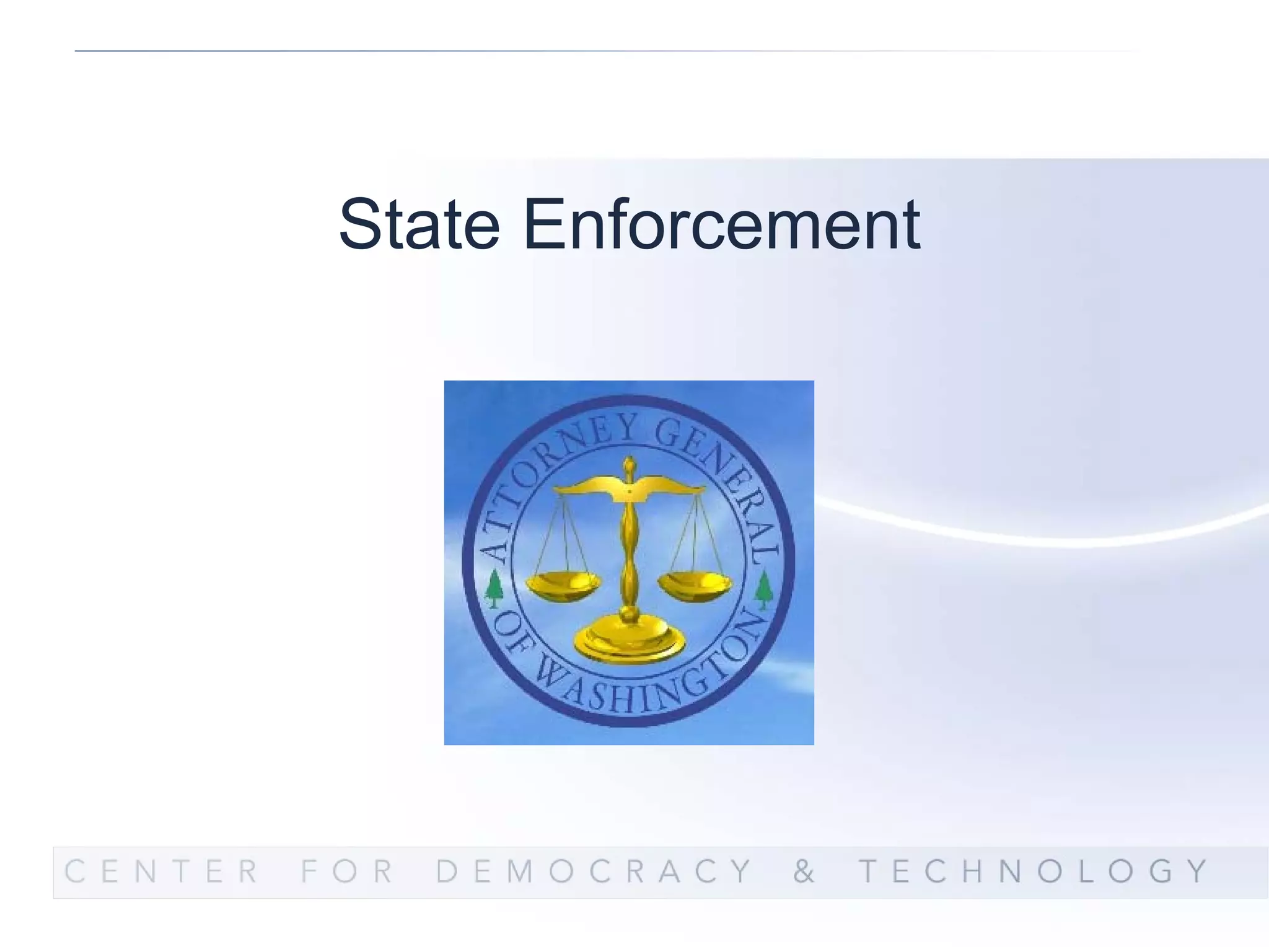 State Enforcement
 