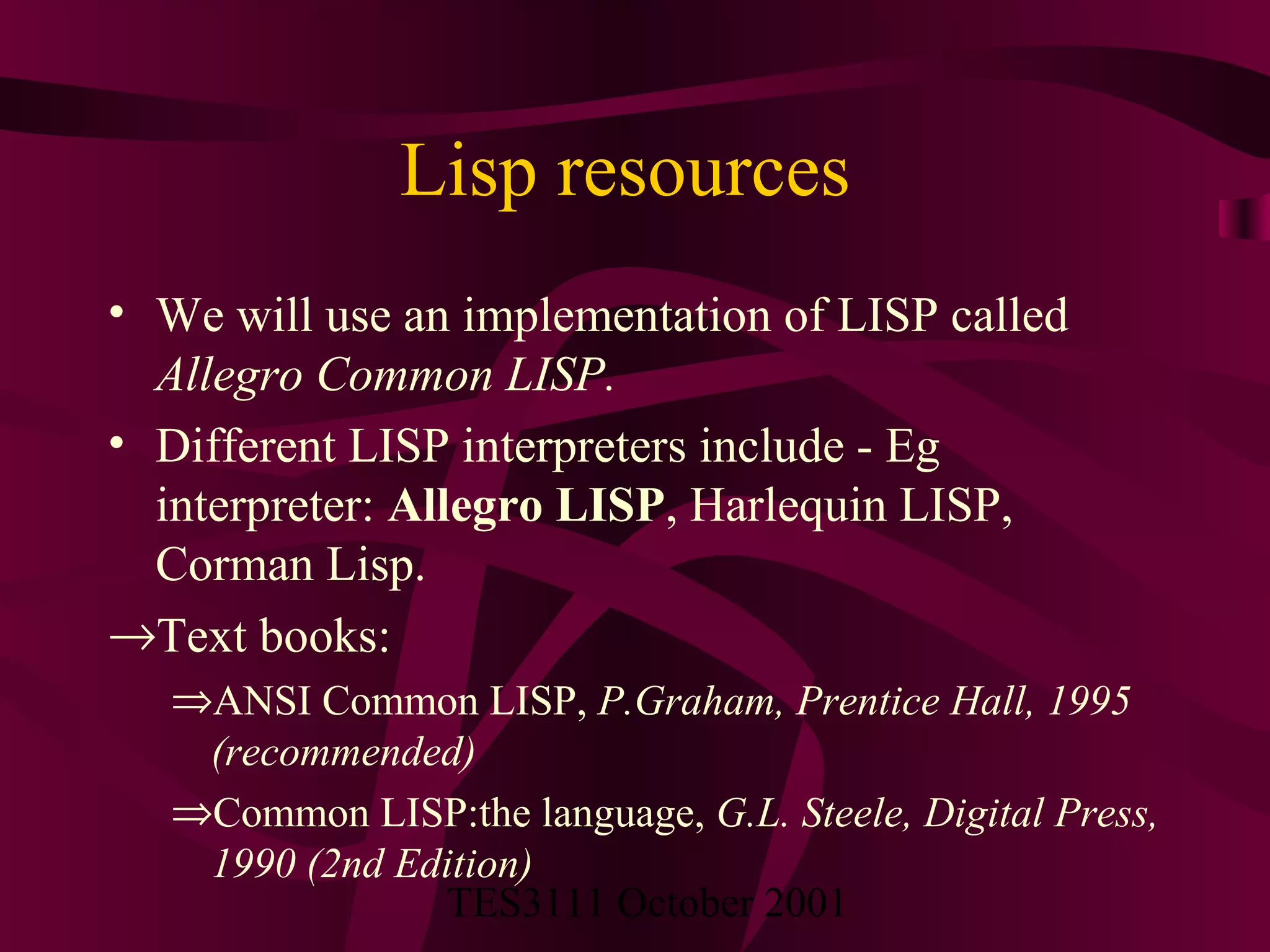 Lisp | PPT