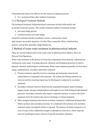 Envirometal project and waste water treatment in pharmacuetcal | PDF