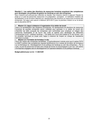 Tdr assistance technique au projet d’insertion professionnelle des pe…