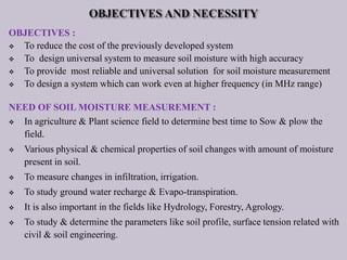 Development of low cost TDR system for soil moisture measurement | PPTX