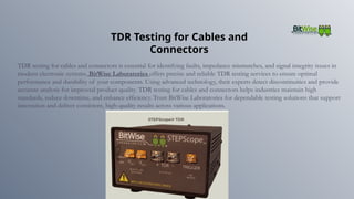 Tdr Cable Test Report Example TDR Testing for Cables and Connectors.pptx