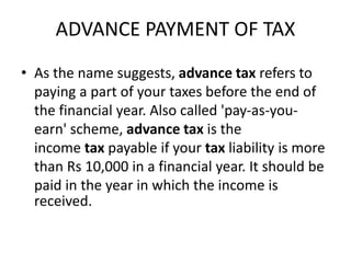 Tds,Tcs, Advance Tax | PPT