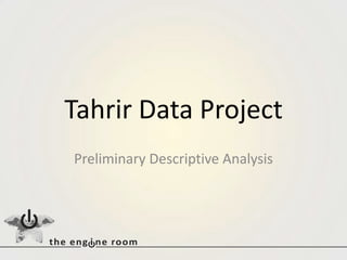 Tahrir Data Project Preliminary Descriptive Analysis 