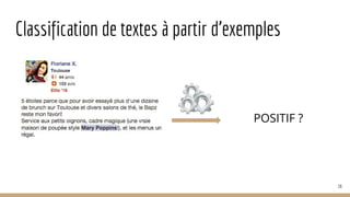 Classification de textes à partir d’exemples
POSITIF ?
16
 