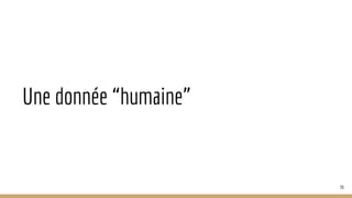 Une donnée “humaine”
36
 