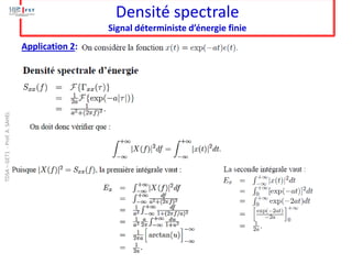 Densité spectrale
Signal déterministe d’énergie finie
Application 2:
TDSA
–
GET1
-
Prof.
A.
SAHEL
 